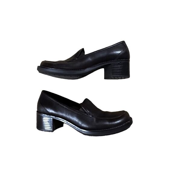 Bass ~ Womens dark brown heeled loafers ~ leather upper ~ size 7 - Picture 5 of 8
